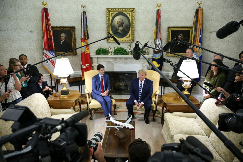 WASHINGTON, DC - JUNE 20: President Donald Trump speaks as he w