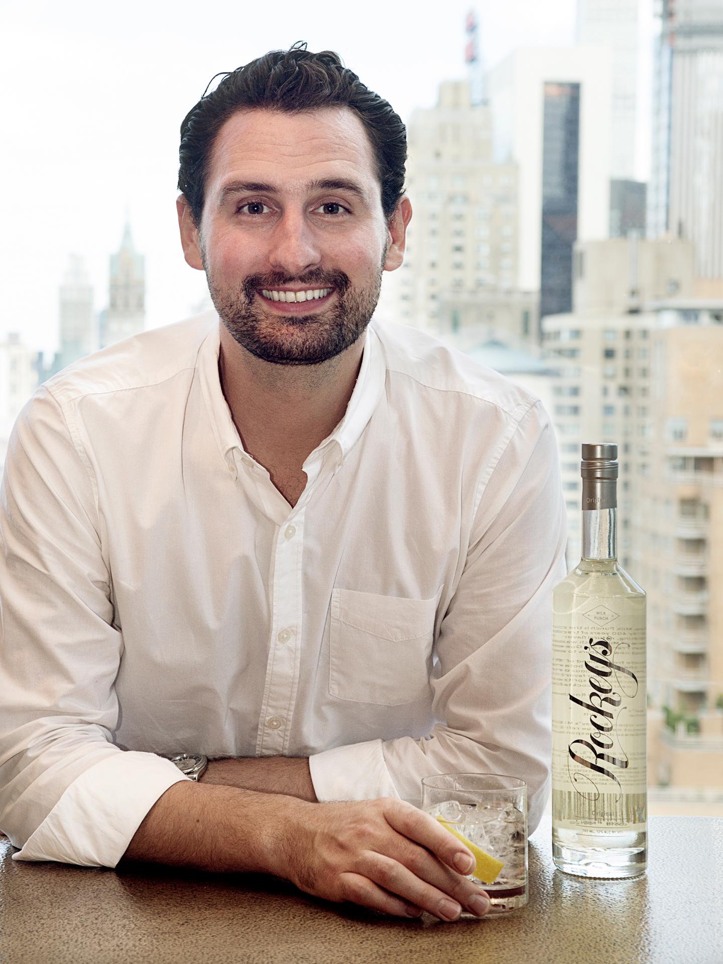 Eamon Rockey with Rockey's milk punch.
