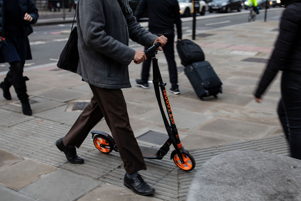 The Department of Transit reminded retailers this week that e-scooters, which have become increasingly popular in the U.K., are illegal on public land