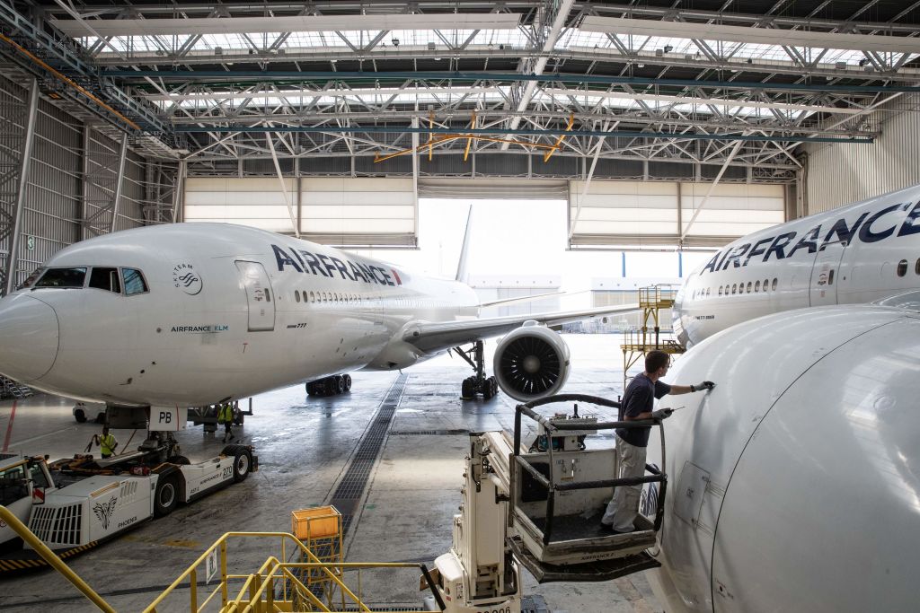 Air France plane in hangar