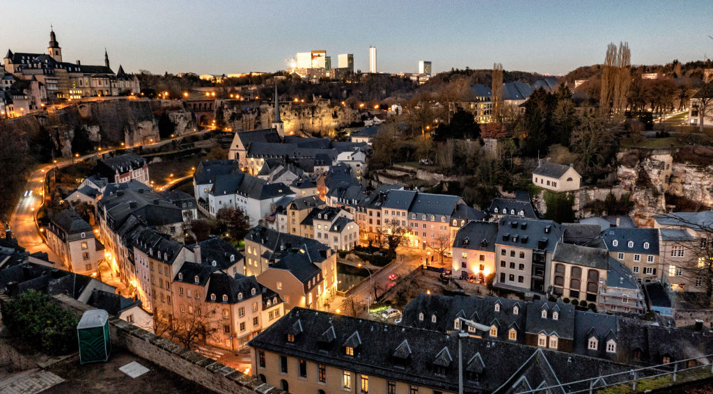 Old town of Luxembourg at night
