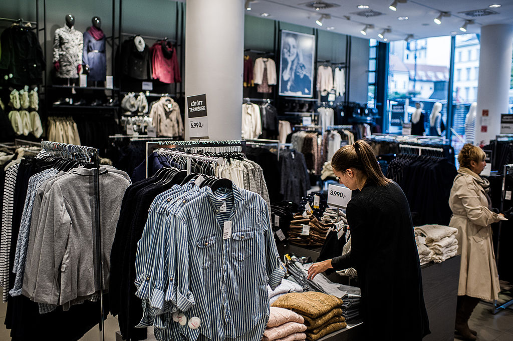 Inside an H&M store in Budapest