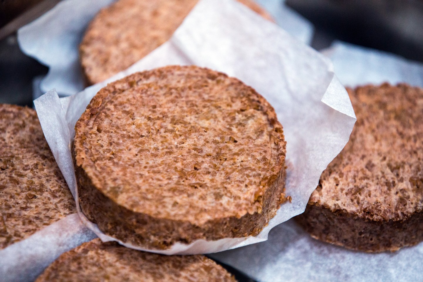 Uncooked Beyond Meat Inc. plant-based burger patties sit in the kitchen inside a TGI Friday's Inc. restaurant in Moscow, Russia, on Friday, Sept. 27, 2019. McDonalds Corp. has selected Beyond Meats faux-meat patties for a plant-based burger test in Canada. Photographer: Andrey Rudakov/Bloomberg via Getty Images
