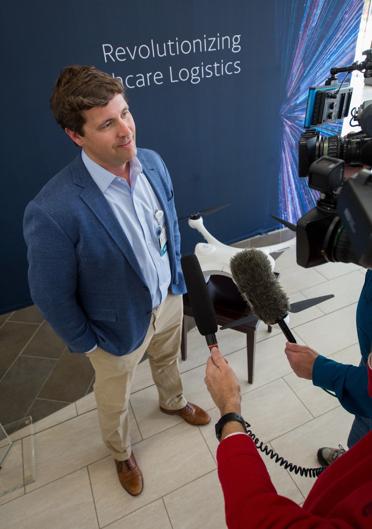dr stuart ginn oversees drone delivery at wakemed hospital