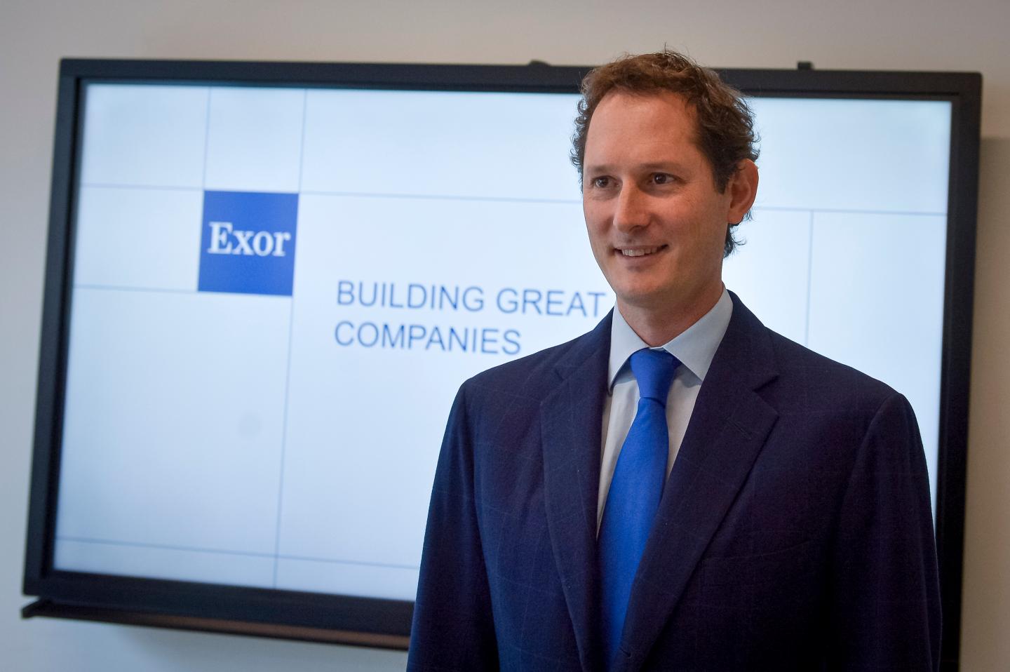 FONDAZIONE AGNELLI, TURIN, ITALY - 2019/11/21: John Elkann, Chairman and CEO of Exor and Chairman of Fiat Chrysler Automobiles, poses for a photo ahead of an investor-day event. John Elkann told reporters that the merger with French carmaker PSA Peugeot will not be affected by a General Motors lawsuit. (Photo by Nicolò Campo/LightRocket via Getty Images)