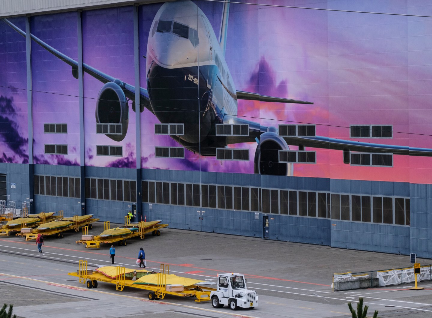 RENTON, WA - DECEMBER 16: The Boeing 737 factory is seen on December 16, 2019 in Renton, Washington. The company announced it is suspending production of the plane, which has been grounded since early 2019 after two crashes, in January 2020. (Photo by Stephen Brashear/Getty Images)