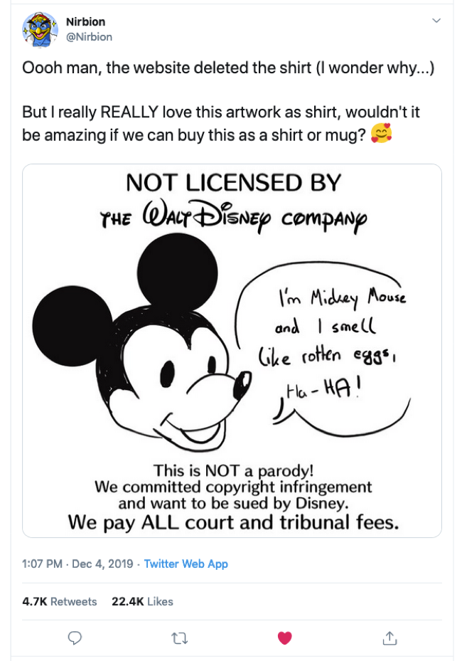 unlicensed mickey mouse cartoon