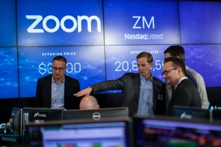 Zoom Stock Ticker-IPO Day