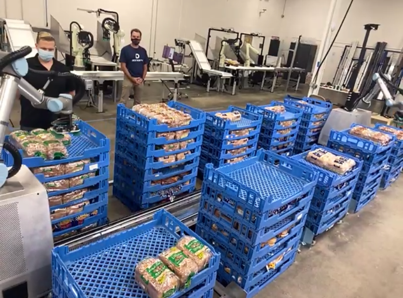 Dexterity demonstrates how its software helps robots pick-and-place loaves of bread.