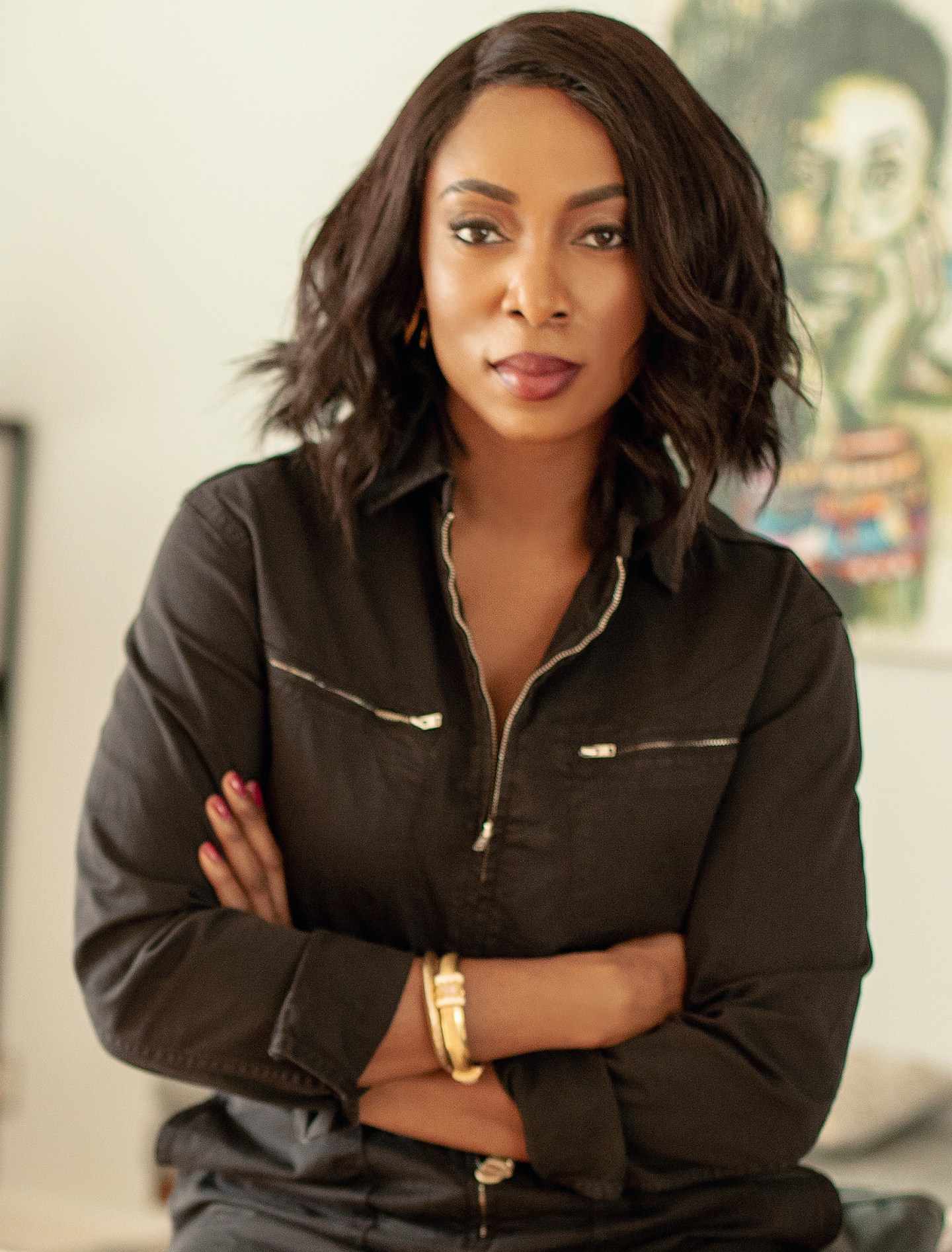 Jessica Matthews looks at the camera with arms crossed over her chest