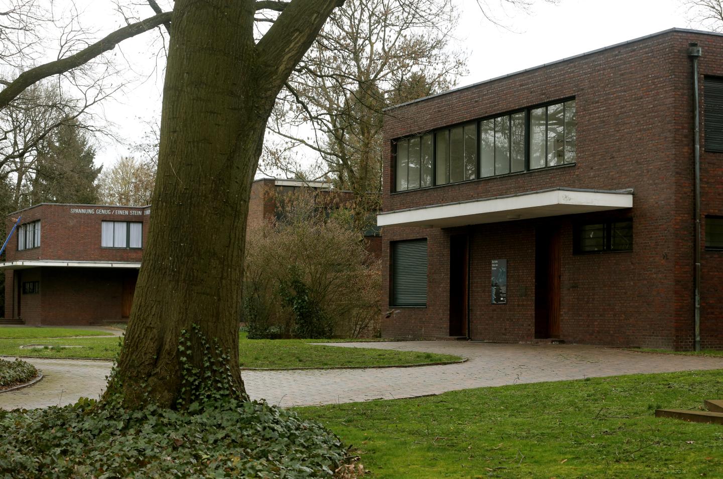 The Haus Esters (L) and the Haus Lange in Krefeld, Germany, 30 March 2016. Both houses were built by Bauhaus architect Ludwig Mies van der Rohe for Hermann Lange and Josef Esters.
