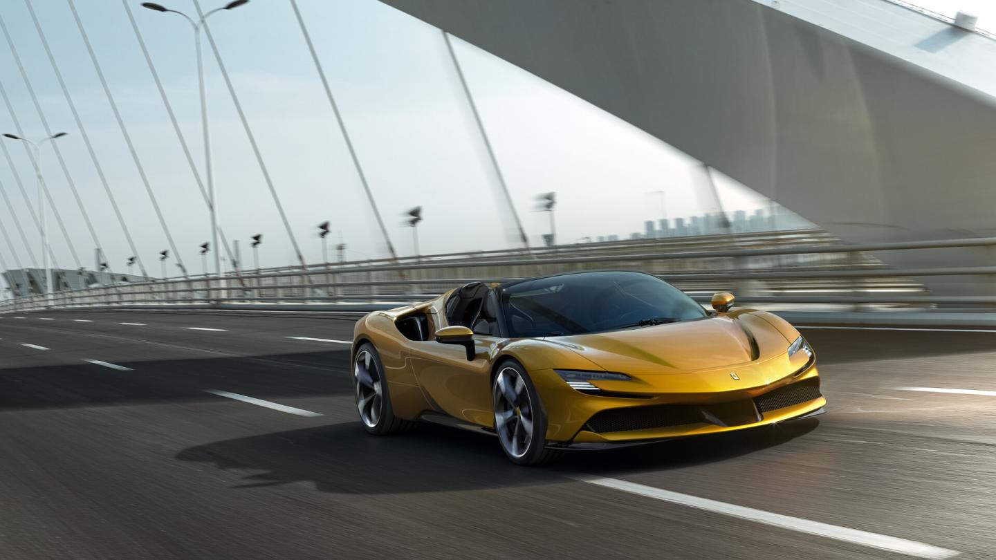 The drop-top SF90 will begin shipping in Q2, 2020. Photo courtesy of Ferrari NV.