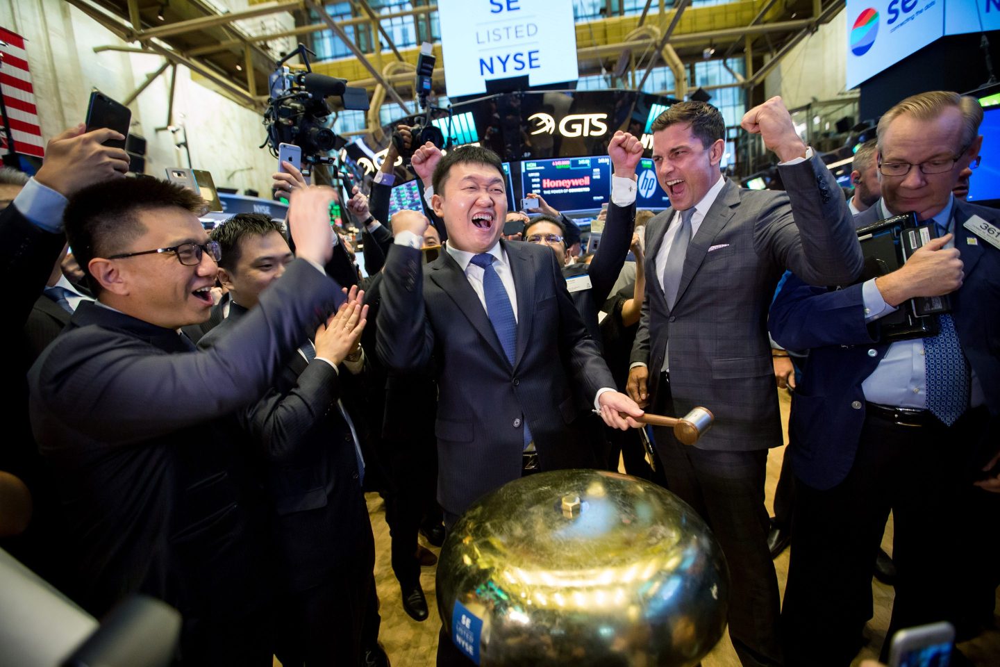 Trading On The Floor Of The NYSE As Dollar Gains With U.S. Stocks on Trump Tax