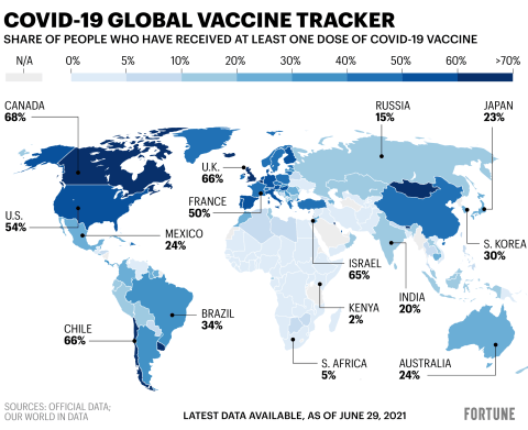 COVID vaccine tracker update: World map shows how your country is doing ...