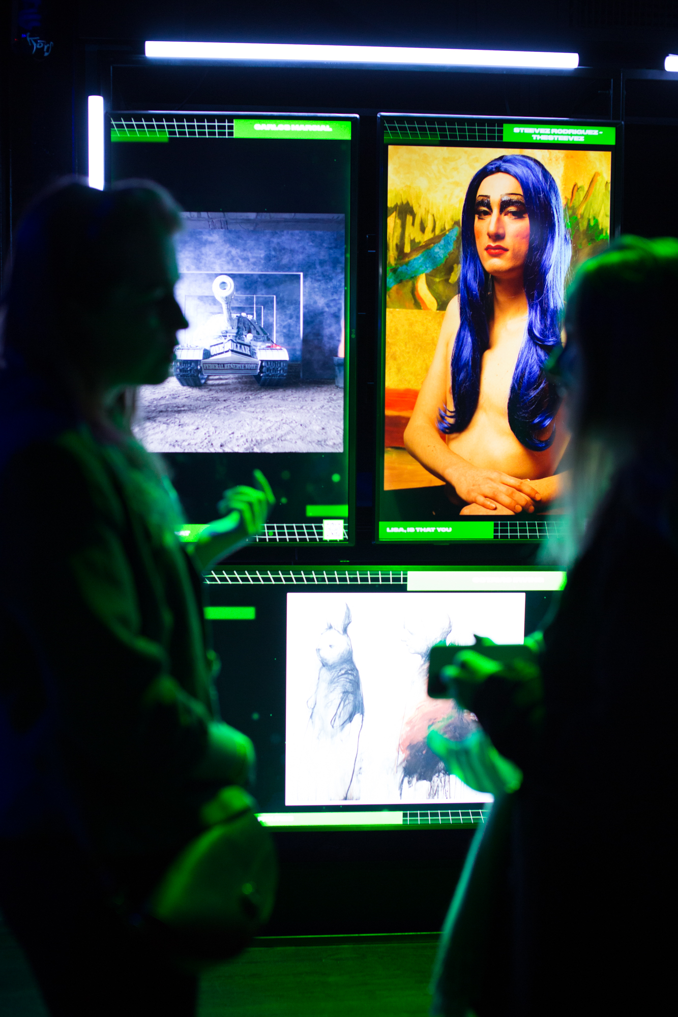 NFT art on display at Dreamverse in New York City.