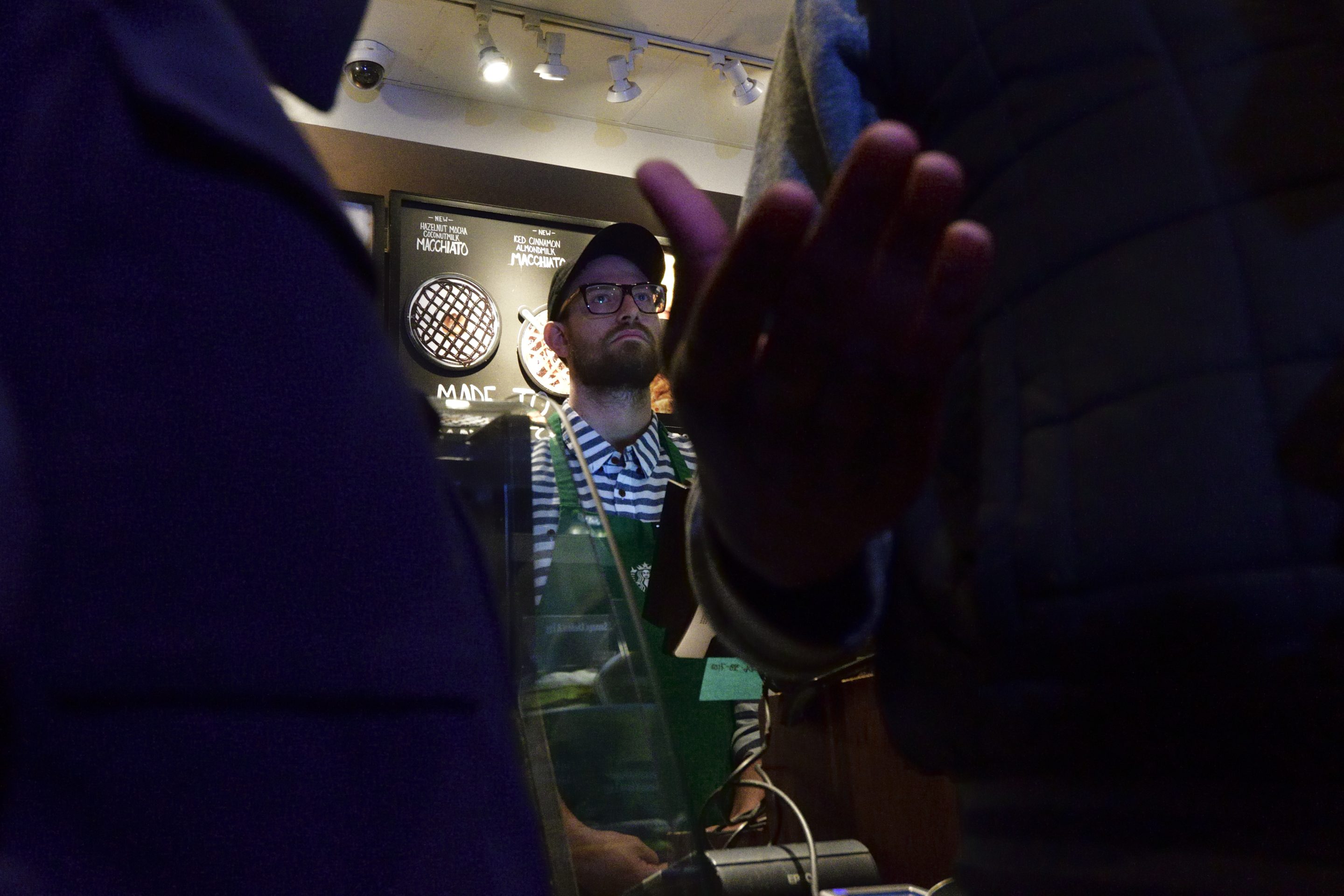 A protest against racism at a Starbucks in Philadelphia in 2018.