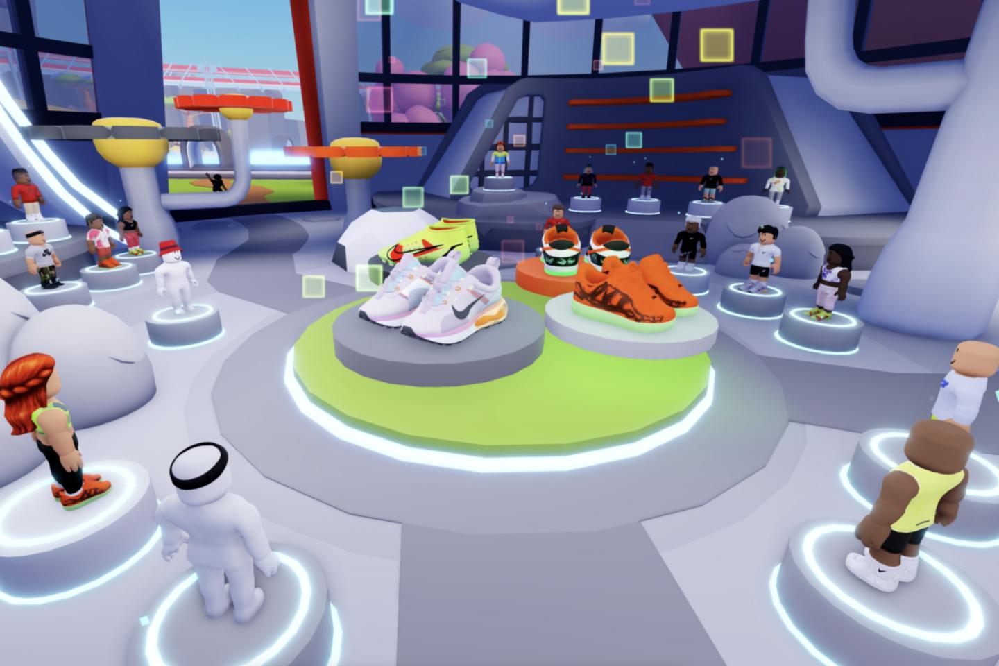 Nikeland's virtual showroom where users can dress their digital avatars in the company’s products.