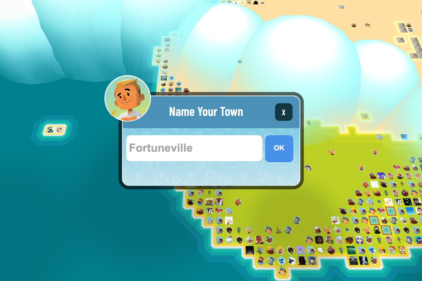 A screenshot of the Town Star game