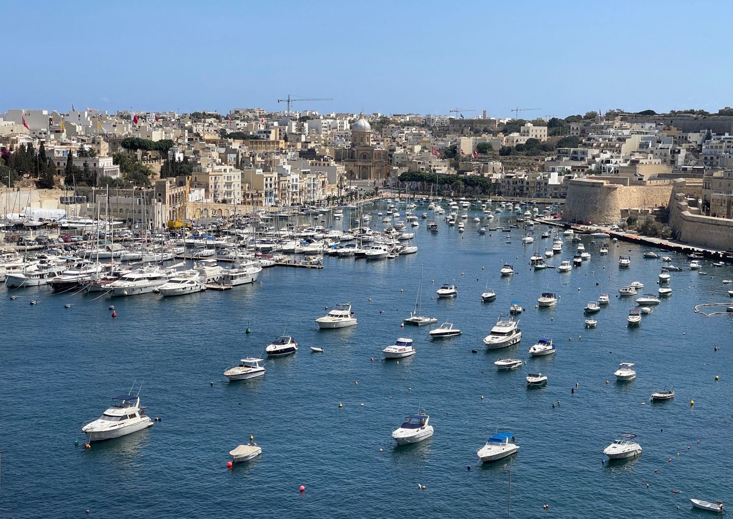 View of the Valletta harbor in Malta.