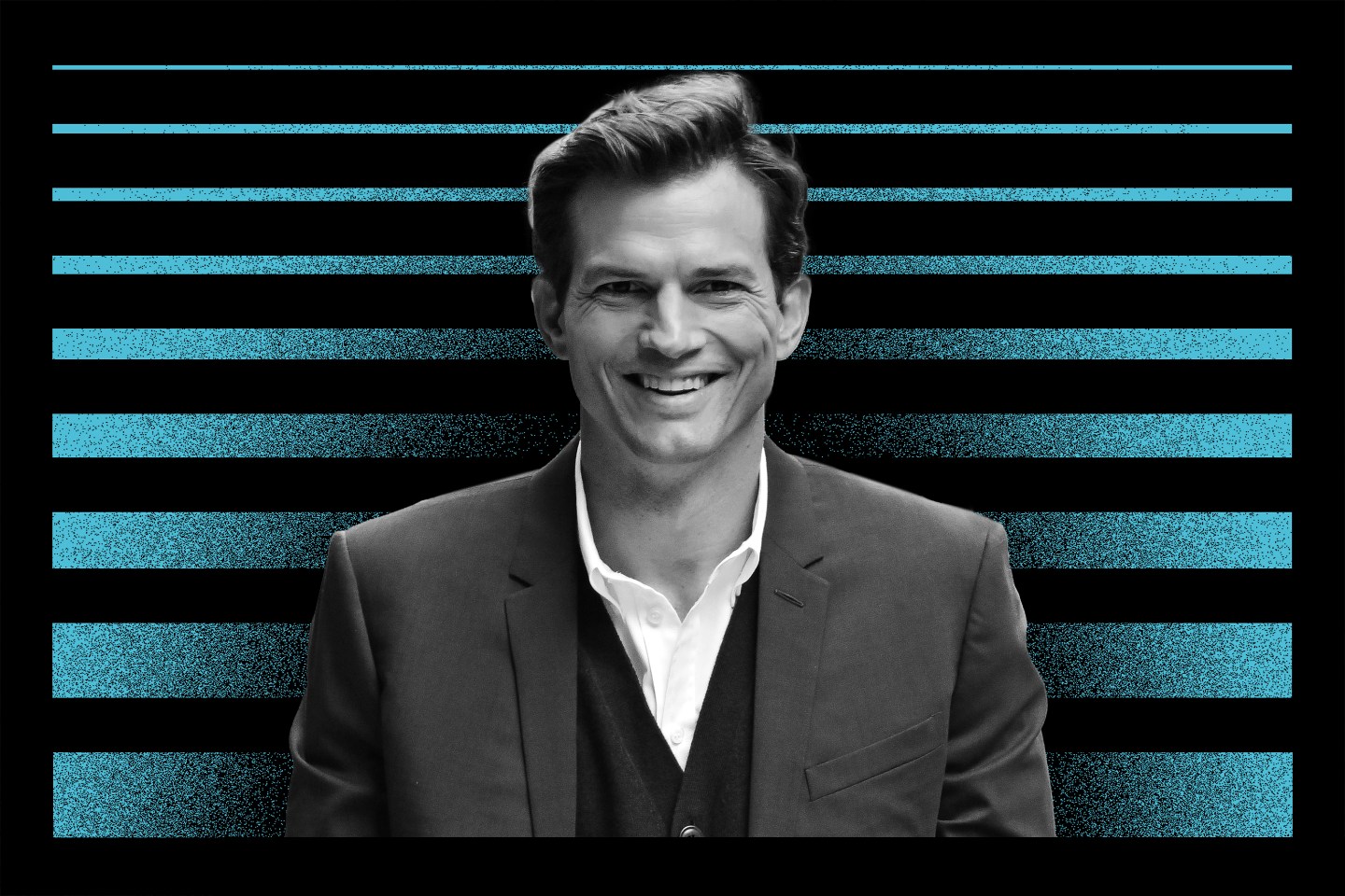 Ashton Kutcher seen on the set of "Your Place or Mine" in Brooklyn on October 4, 2021 in New York City.