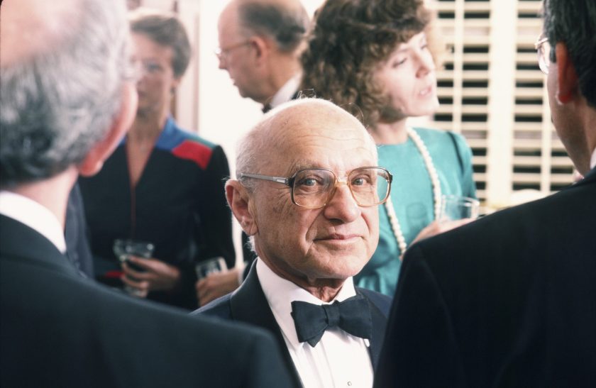 Economist Milton Friedman in a 1986 photo