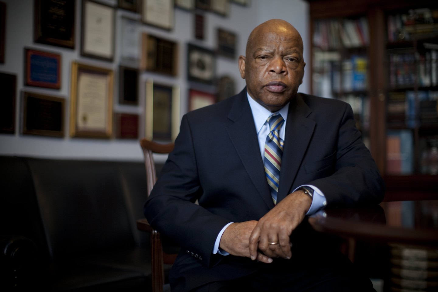 The late Congressman John Lewis pictured in his office.