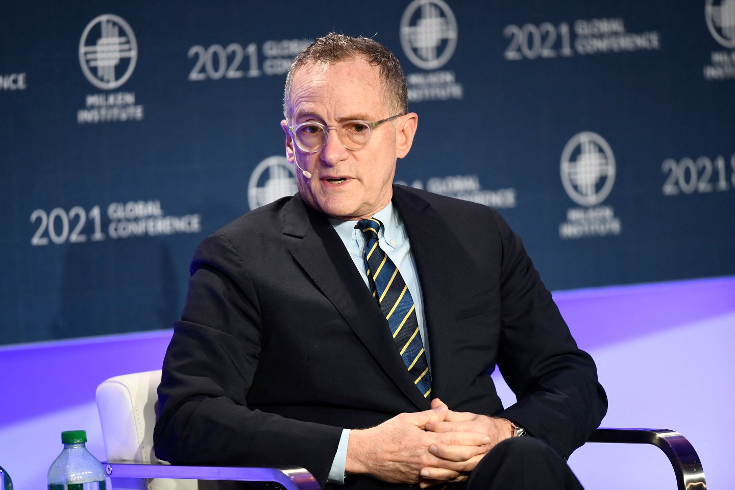Howard Marks, Co-Chairman, Oaktree Capital, speaks during the Milken Institute Global Conference on October 19, 2021 in Beverly Hills, California.