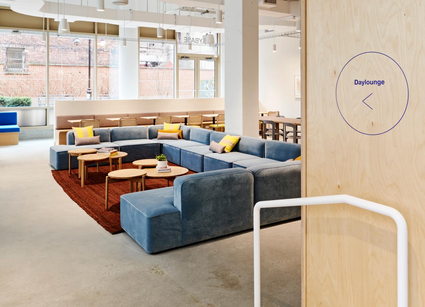 The open seating coworking space for Daybase's first location in Hoboken, N.J.