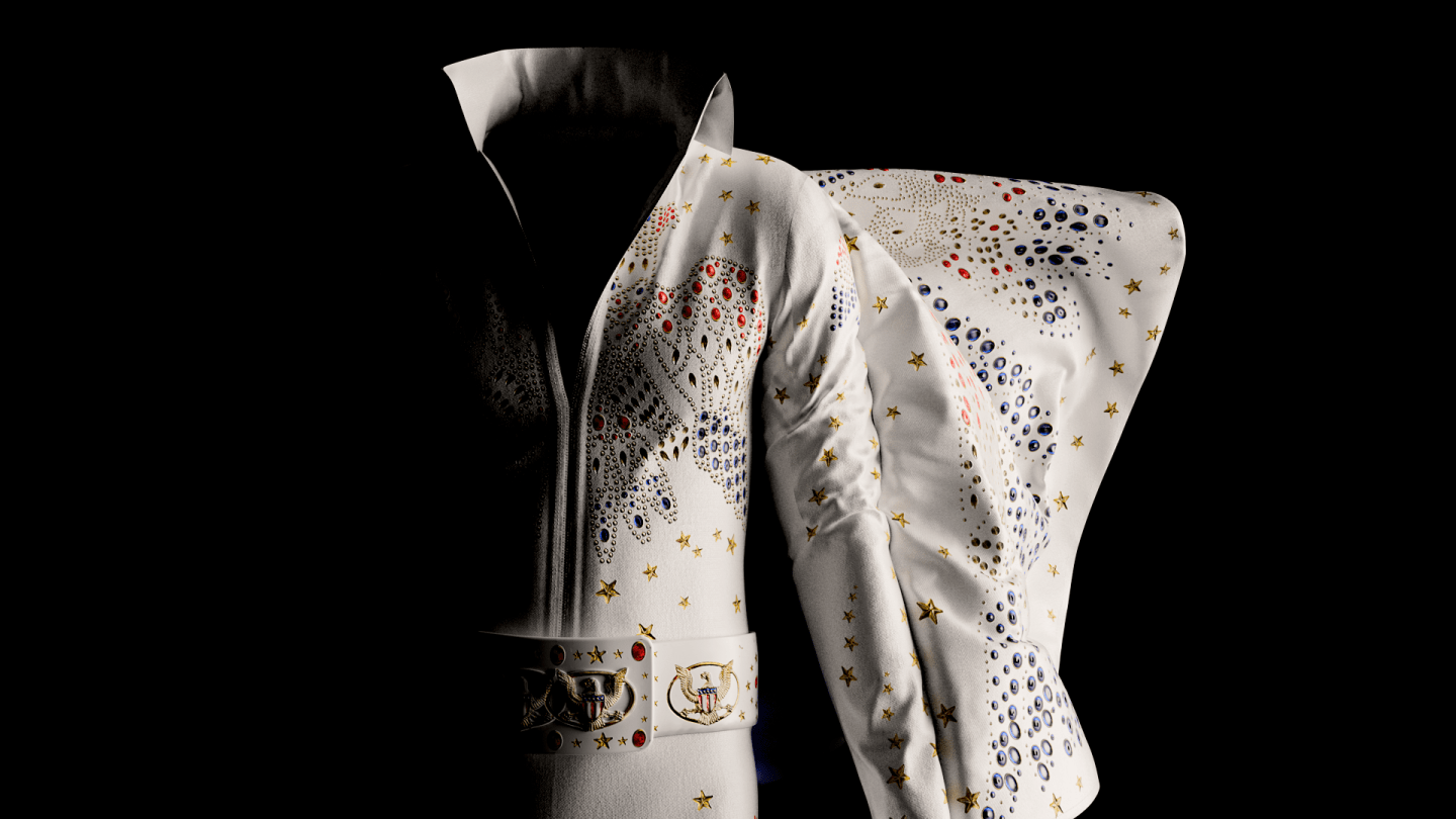 Elvis Presley NFT holders will get airdropped wearables, including Elvis’ 1973 American Eagle white jumpsuit or a pair of blue suede shoes.