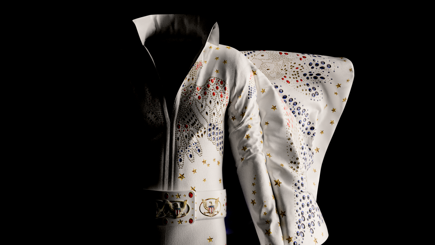 Elvis Presley NFT holders will get airdropped wearables, including Elvis’ 1973 American Eagle white jumpsuit or a pair of blue suede shoes.