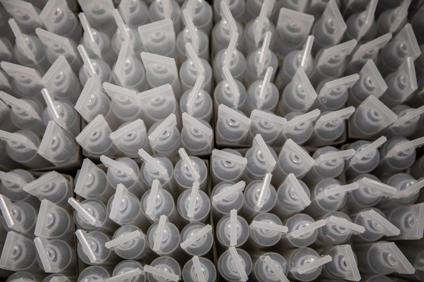 Plastic saline vials