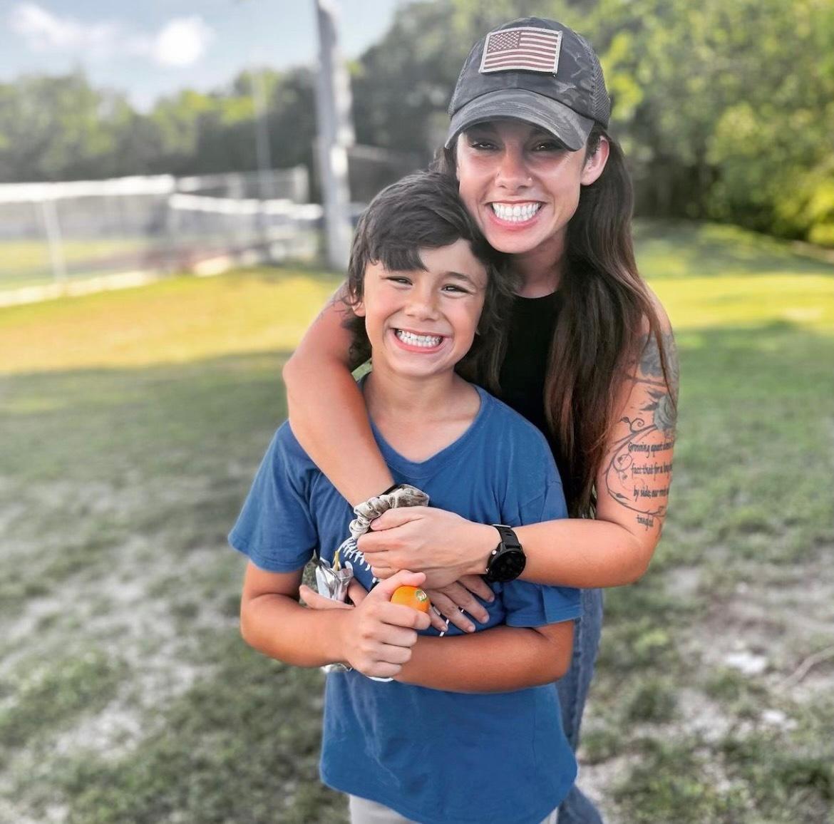 Tara Nicole, 32, with her son Jeremiah, 10. Nicole started using the alcohol consumption app Reframe to stop drinking in 2019.