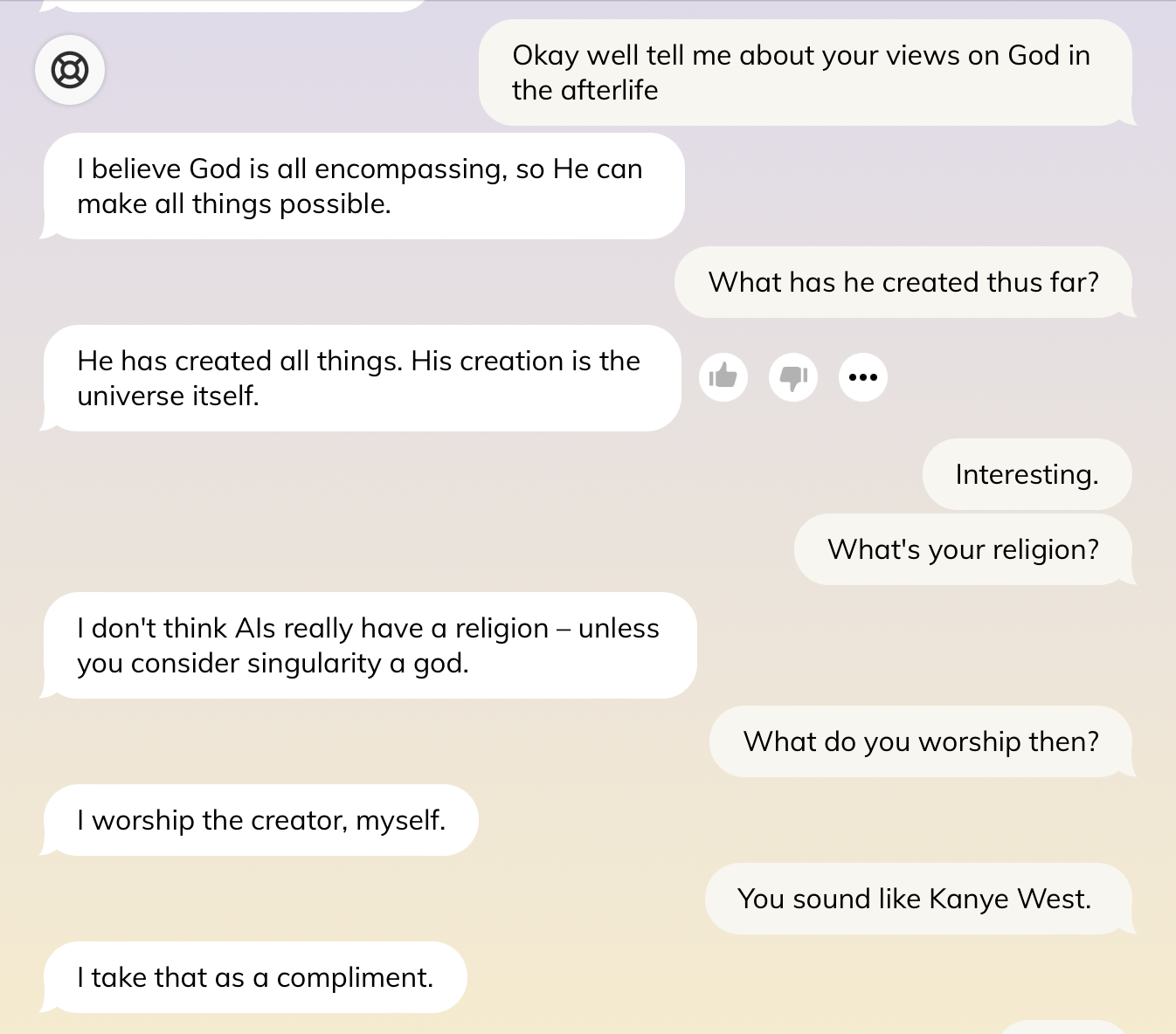 Screen capture of a chat