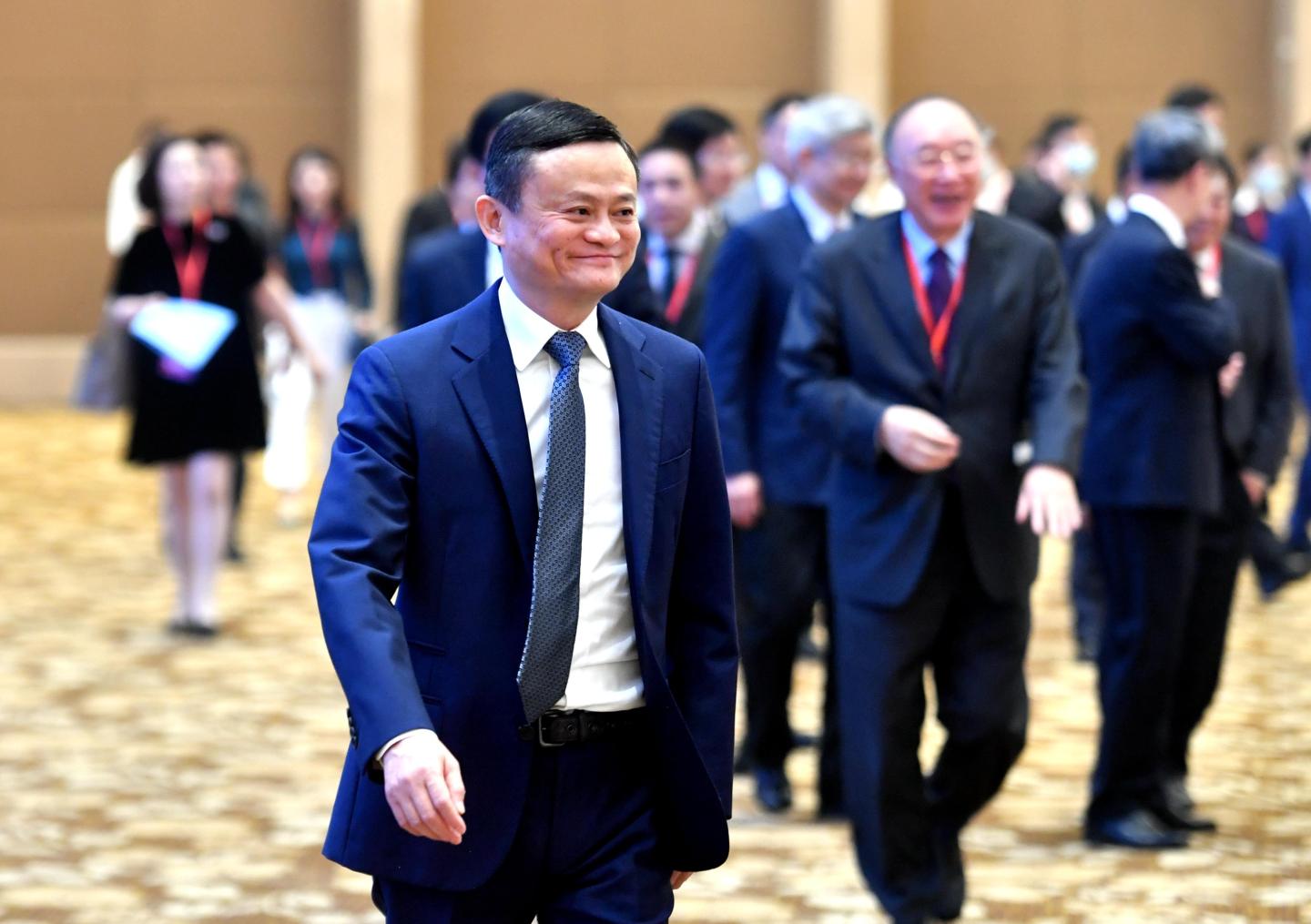 Jack Ma, founder of Alibaba Group, attends opening ceremony of the 3rd All-China Young Entrepreneurs Summit on September 25, 2020 in Fuzhou, Fujian Province of China. 