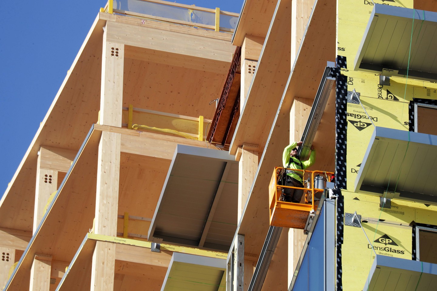 Construction of Ascent MKE, the soon to be tallest timber structure in the world.
