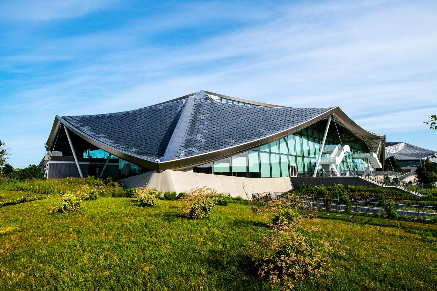 Exterior view of Google's Bay View campus.