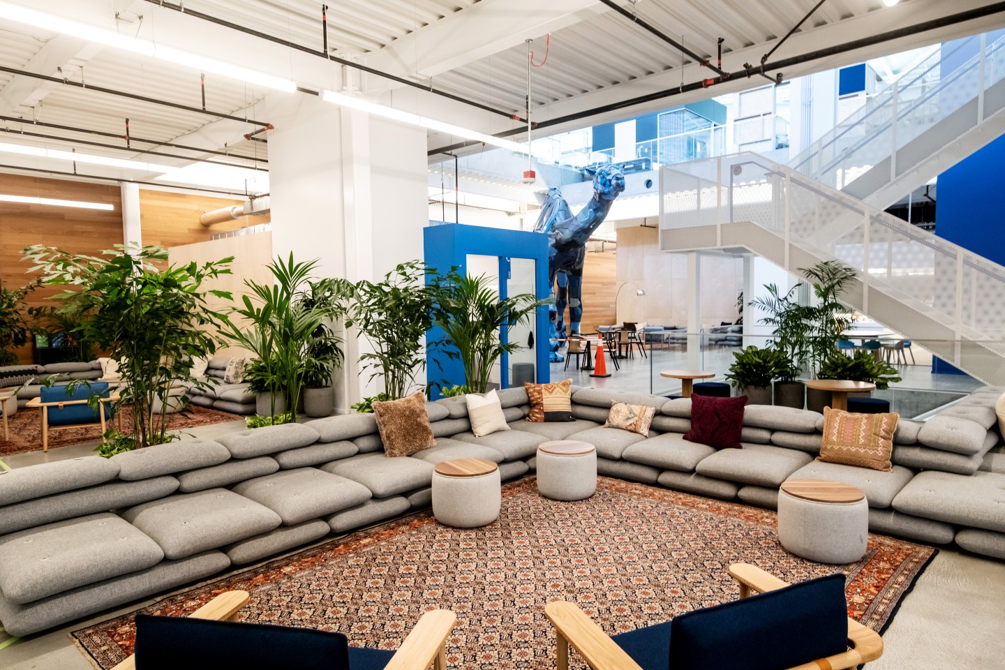 An open space collaborative lounge in Google's Bay View campus.