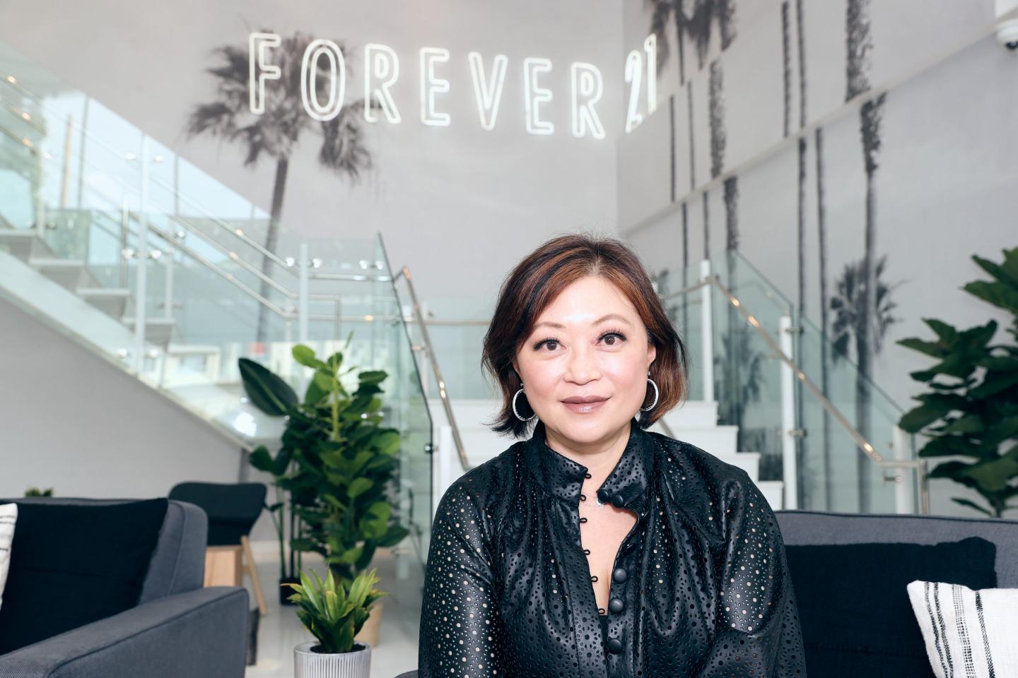 Photo of Winnie Park, CEO of Forever 21, at the company's headquarters in Los Angeles, California, in May 2022.