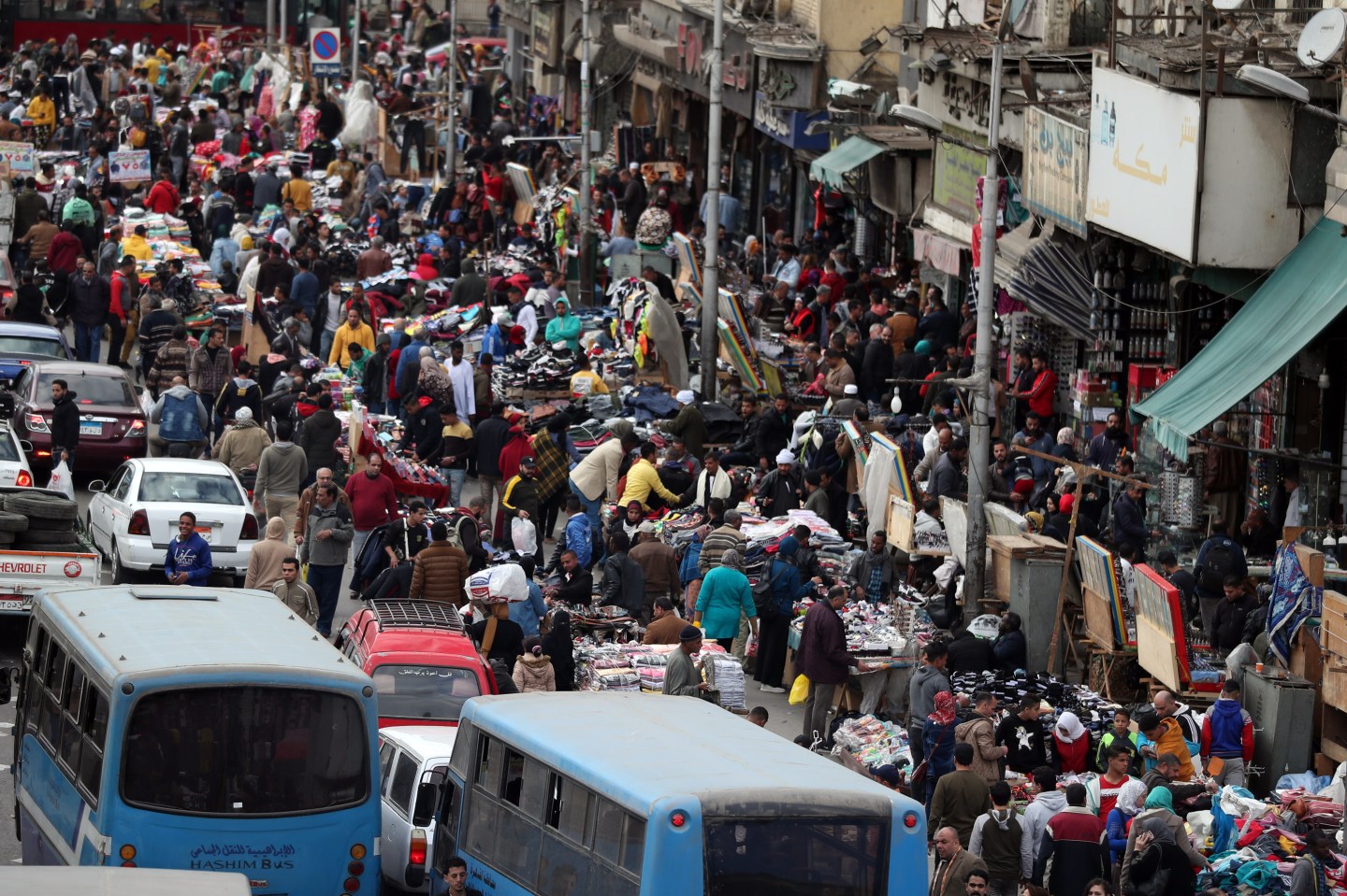 Crowds in al-Atba district of Cairo, Egypt, Africa's third-most-populous country