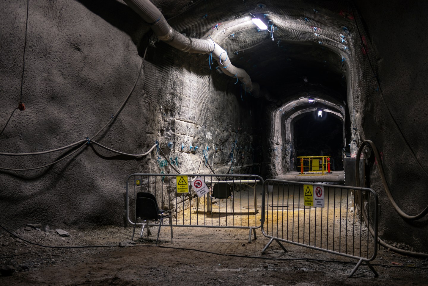The demonstration tunnel approximately 420 meters underground in Posiva's spent nuclear fuel repository ONKALO in Olkiluoto, Eurajoki, Finland on 17 August 2017.