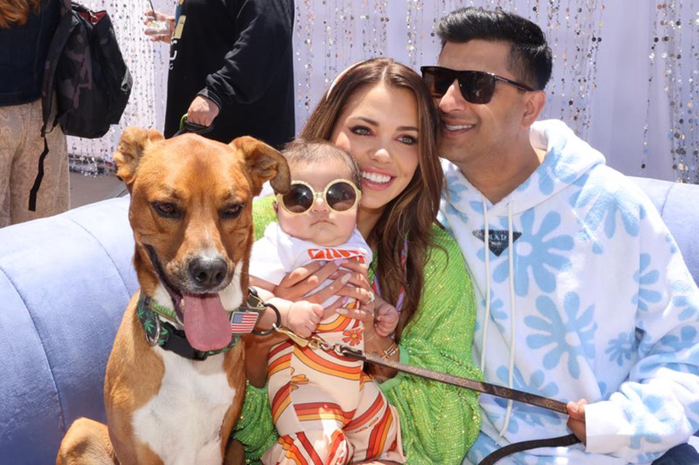 Ace Rogers with his fiancee, daughter, and dog.