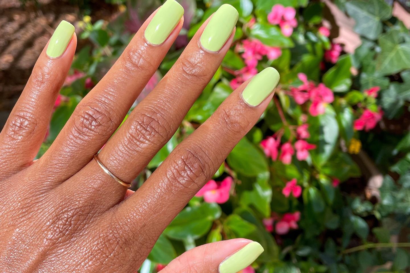 Chloe Washington shows off "energize" nail color