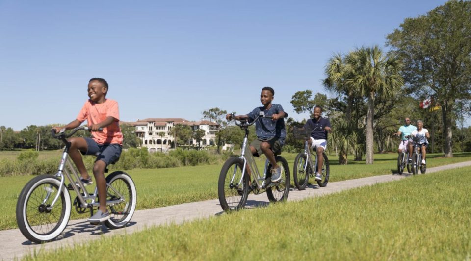 Family biking at <a href="https://fortune.com/company/sea/" target="_blank">Sea</a> Island Resort in Glynn County, Georgia