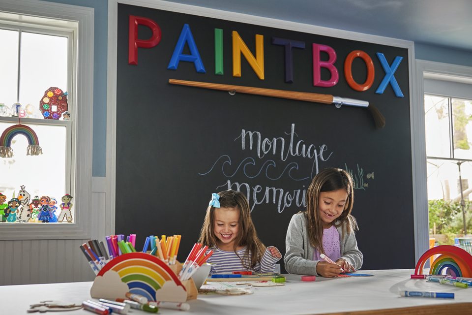 Young guests enjoy a painting activity at Montage Laguna Beach in Laguna Beach, California.