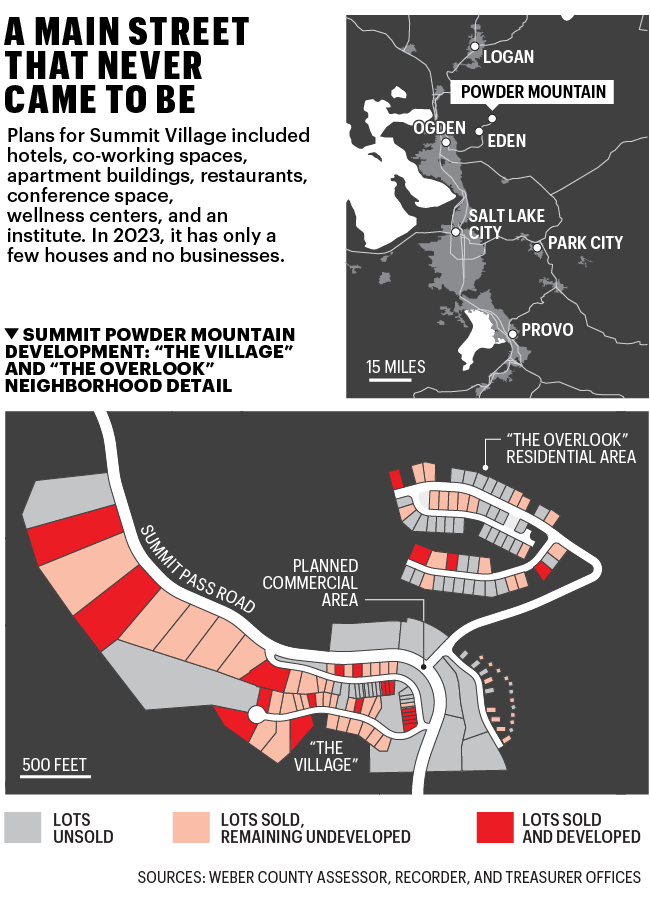 Map shows the Summit Powder Mountain development