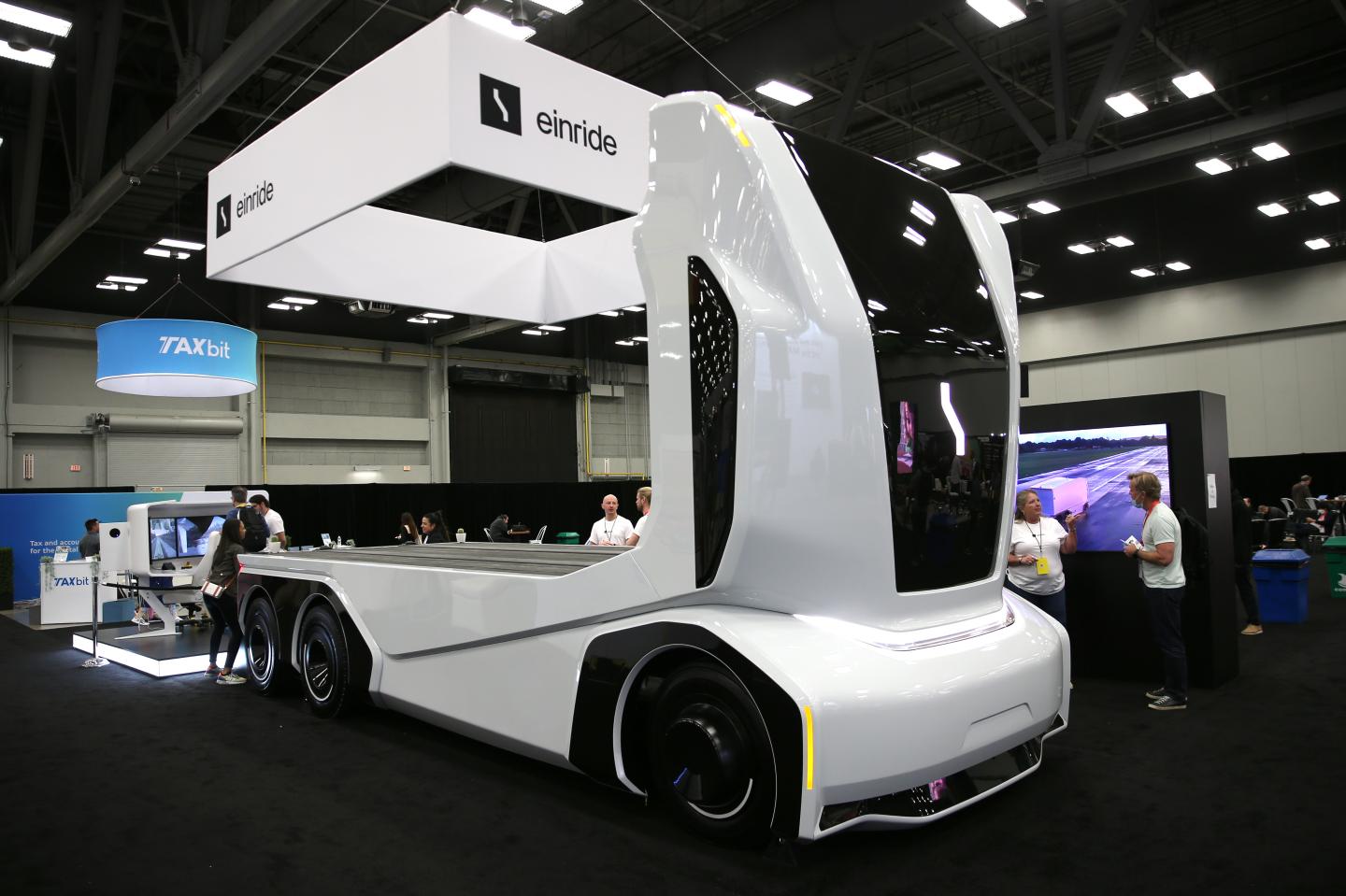 An Einride electric truck on display at South by Southwest, March 2022.