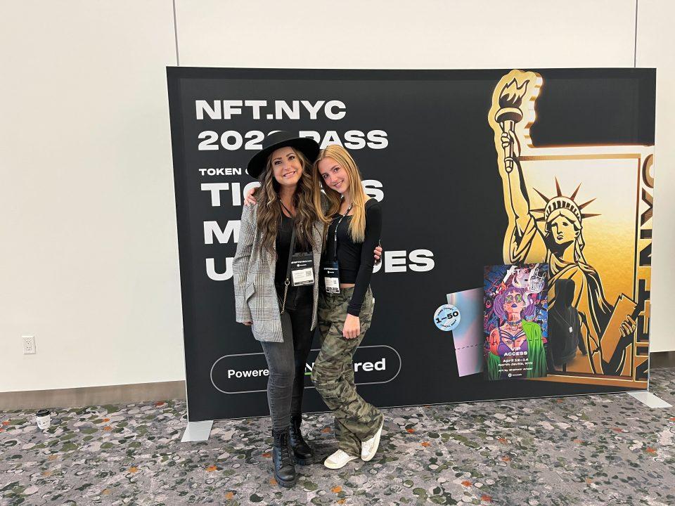 Brooklynn Bailey poses with her mother at NFT.NYC.