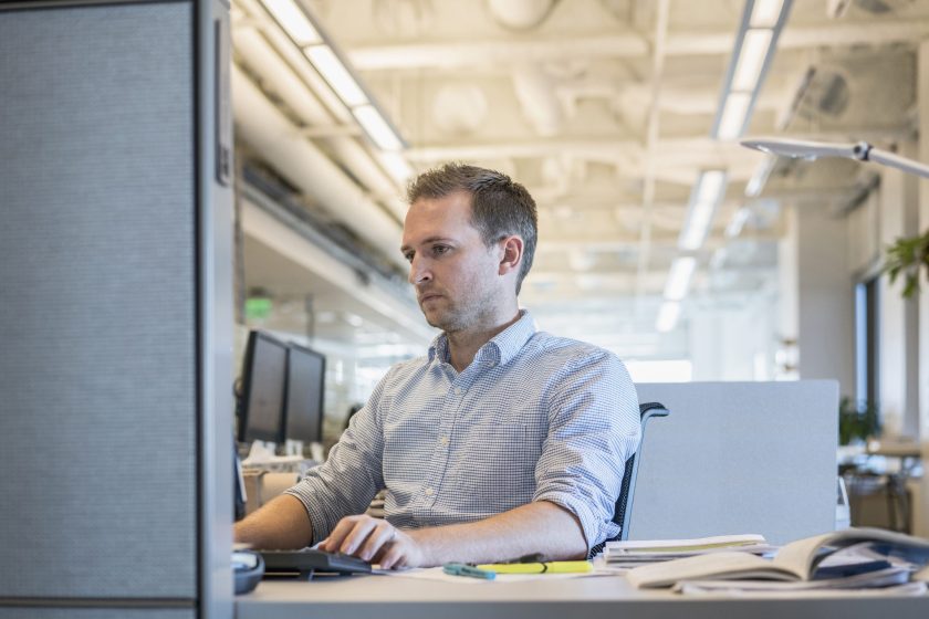 worker at laptop