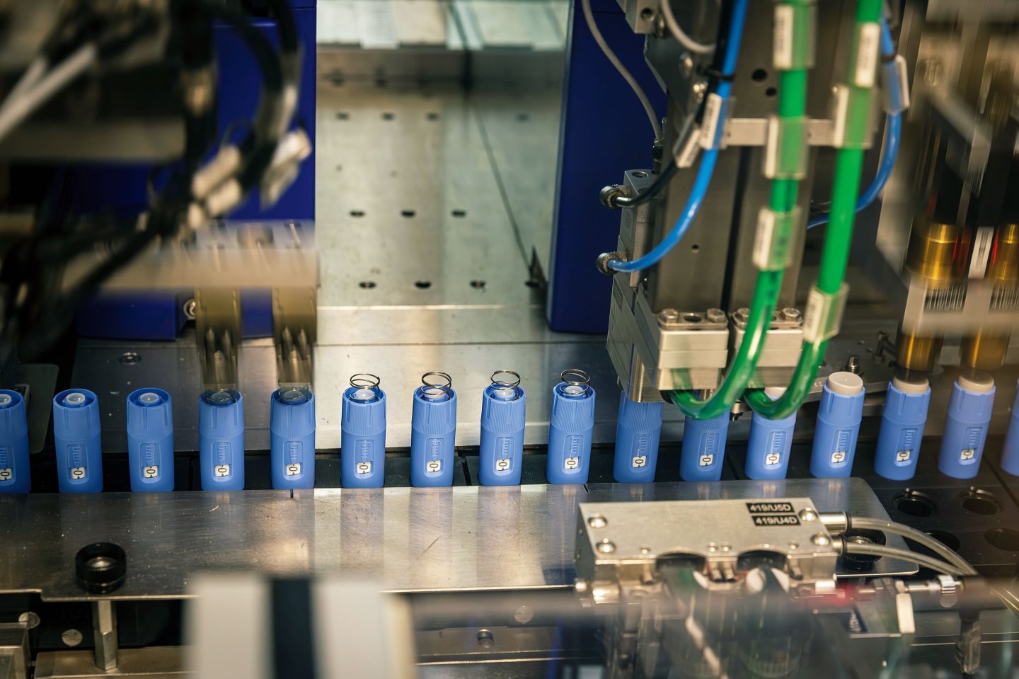 Part of the Ozempic prodution line at the Novo Nordisk plant.