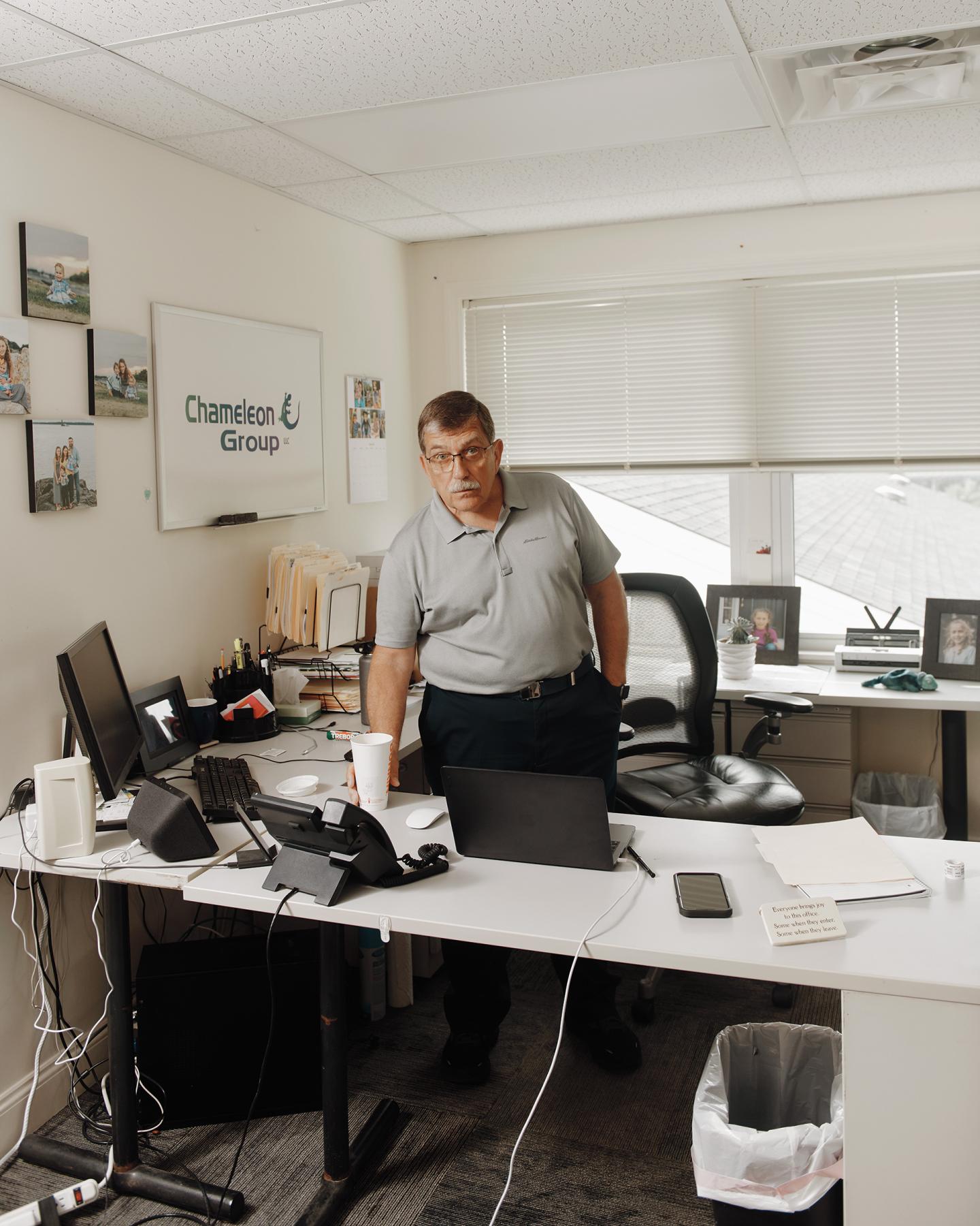 Founder and CEO of Chameleon Group Dana Lariviere at the Chameleon Group offices in Dover, New Hampshire on July 18, 2023.